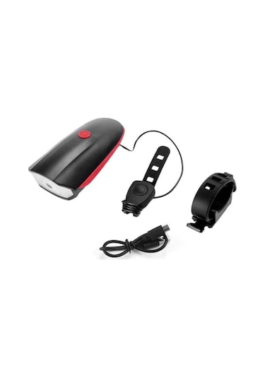 Forte GT 250 Lümen Bisiklet Ön Farı 2 İn 1 Korna 140 db Xbyc 6163 Siyah