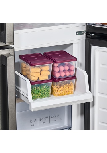 Selka Nora 4 Adet Derin 1 Lt. Saklama Kabı Mürdüm