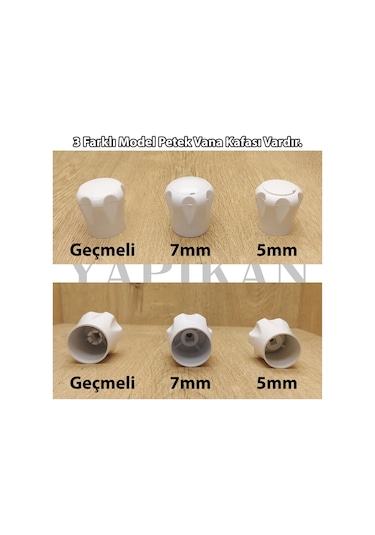 Vidalı 7 Mm - 5 Ad. Radyatör Vanası Başlığı - Geniş Tip Petek Vana Kapağı - Petek Musluk Kafası