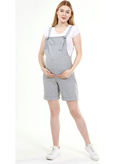 Luvmabelly Myra6200 - Gri Hamile Şort Salopet-gri