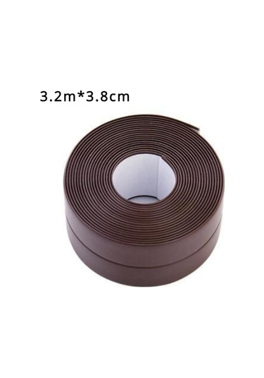 Kahverengi Mutfak Ve Banyo Su Geçirmez Ve Küflenmez Bant Dikiş Contası Banyo Tuvalet Dikiş Köşe Hattı Çıkartmaları 3.8cm