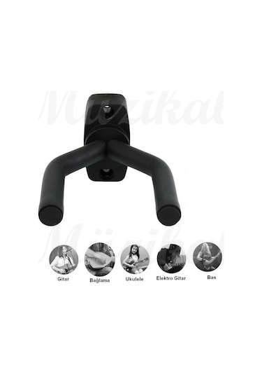 Gitar Bağlama Ukulele Duvar Askısı Standı + Dübel Ve Vida Dahil