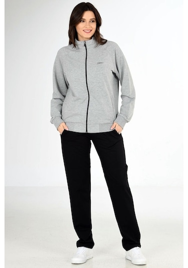Trend Hill Gri Melanj Kadın Büyük Beden Eşofman Takım Edy201836B