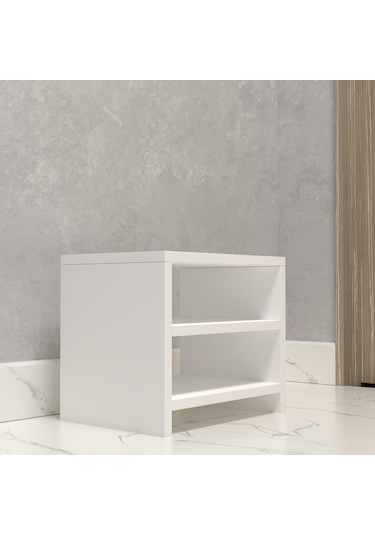 Kenzlife Ayakkabılık Konevi Mat Beyaz Suntalam 035 040 30 Dört Çift Ayakkabı Kapasitesi Arkalıksız Beyaz