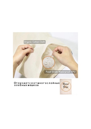 Aubyhe Doğal Lenli Çift Katlı Mutfak Ürün Depolama Çantası, Hava Geçirmez Tpu İç Katmanlı, 43x31.5 Cm, Yeniden Kullanılabilir, Ekolojik Bej