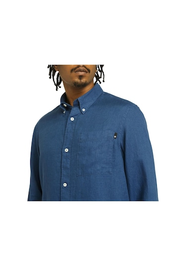 Timberland Tb0a66b9 Linen Chest Pocke Mavi Erkek Gömlek Mavi