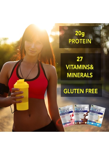 Quick Slim Yüksek Proteinli Öğün Tozu, 30 Öğün Shake + 1 Shaker