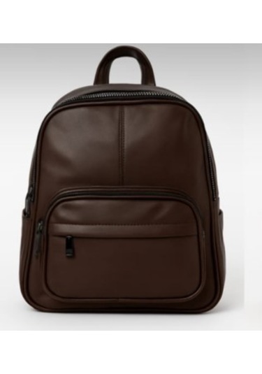 Newish Polo Donna Model Sırt Çantası-yıkama Suni Deri Koyu Kahverengi