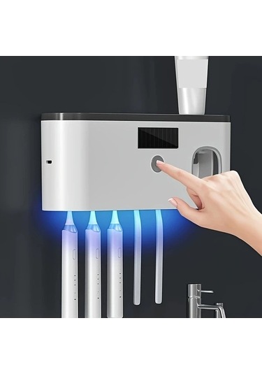 Fastbuy Challenger Akıllı Diş Fırçası Tutucu, Otomatik Macun Dağıtıcılı, Usb Şarjlı Beyaz, Uygun Her Kişi İçin Beyaz Beyaz