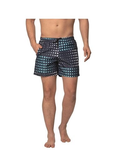 Crozwise Yuvarlak Desenli - Erkek Lacivert Deniz Şortu - 3148-01