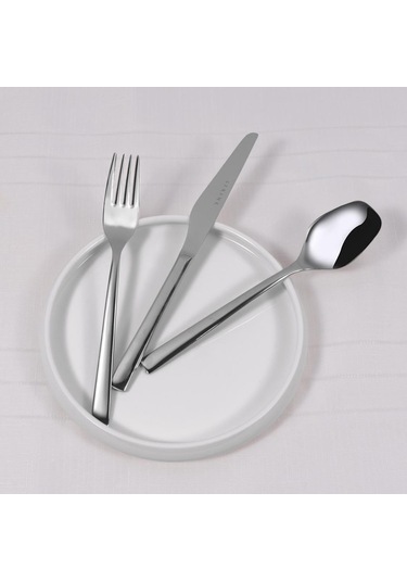 Serenk New York Çelik Çatal Kaşık Bıçak Takımı 18 Parça Gümüş
