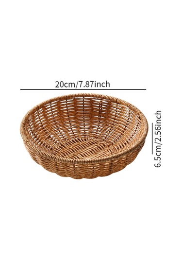 Suntek Rattan Ekmek Sepeti Taklit Dokuma Sepet Çok Amaçlı 20cmx6.5cm Diğer