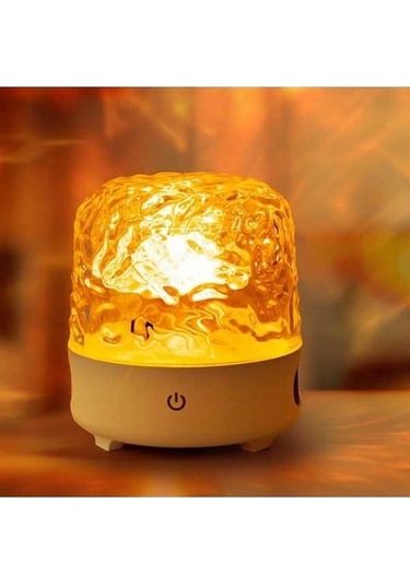Opulentliving Geeroyoo 3 Renkli Şarjlı Led Su Dalgası Projektörü, Bluetooth Işık Gösterisi, 13x11.3x11.3cm Diğer
