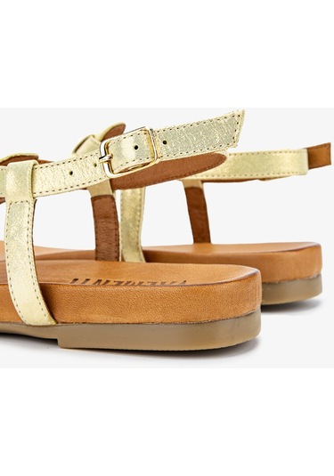 Valmenti Ola Kadın Gold Hakiki Deri Duz Sandalet 766 1541 Bn Sndlt Y24 Altın