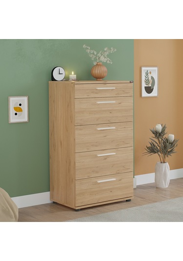 Trendline 5 Çekmeceli Şifonyer - Florida Meşe 60x108x44 Cm