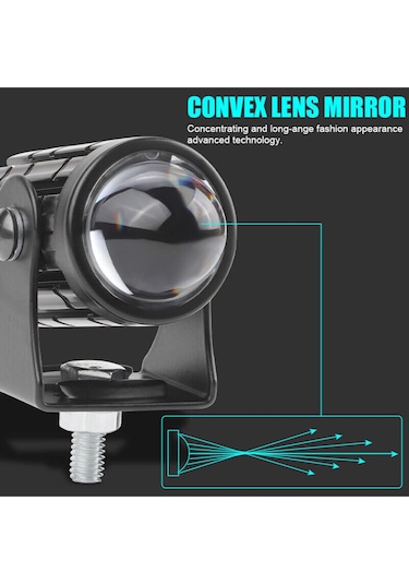 Beyaz / Sarı Renkli Universal Motosiklet Sis Farı Mini Spot Lens Led Far Uyumlu 1 Adet