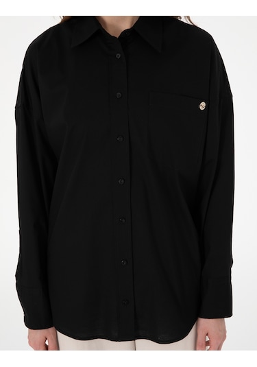 Pierre Cardin Kadın Siyah Gömlek Desenli 50313596-vr046 Siyah