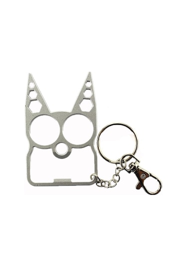 2 Adet 6'sı 1 Arada Çok Fonksiyonlu Anahtarlık Çinko Alaşımlı Şişe Açacağı Gümüş