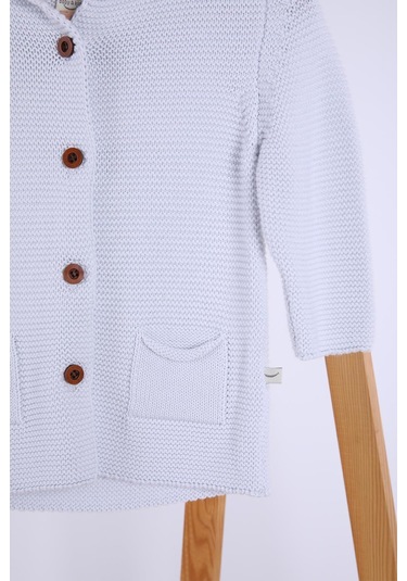 Babyhola %100 Organik Triko Kız Erkek Bebek Çocuk Kapüşonlu Hırka 6000 001