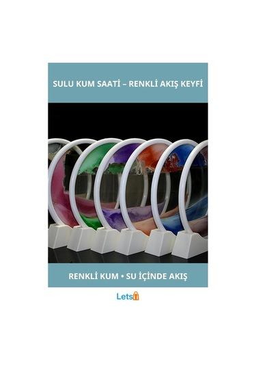 Renkli Sulu Kum Akışı Dekoratif Zamanölçer 1 Adet