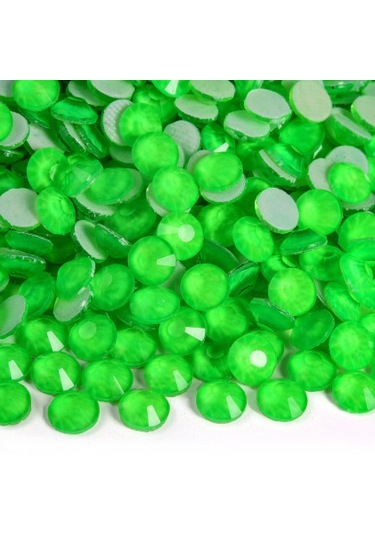 Gymo Premium Kalite Altı Düz Ütü İle Yapışan Hotfix Kristal Taş Ss16 3.8-4mm Emerald Neon 720 Adet