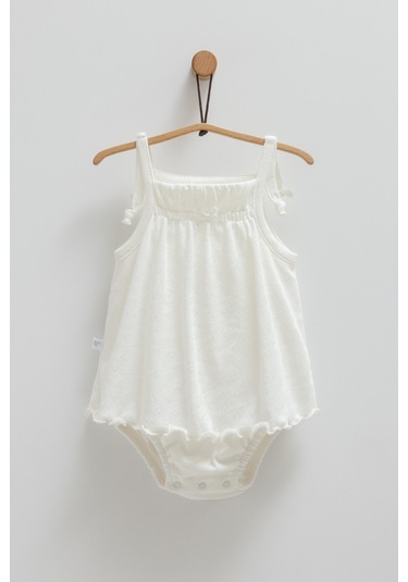 Kız Bebek 2'li Jile Ekru Askılı Şortlu-1294 Ekru