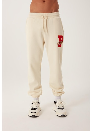 Polo State Erkek Jogger 3 İplik Eşofman Altı Ekru