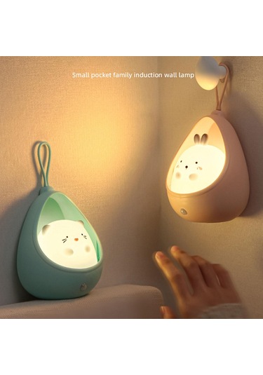 Homyl Sevimli Led Gece Lambası Masa Kabine Işık Usb Pembe Pembe