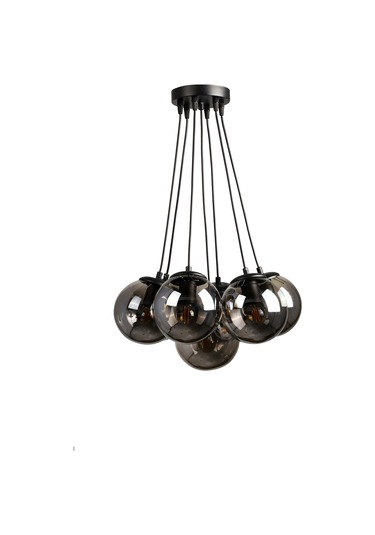 Begüsa Malta 7 Li Avize Siyah Füme Cam Siyah - Füme