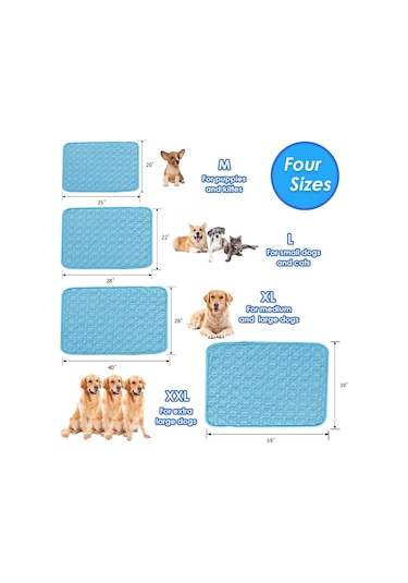 Maiyame Feimax Köpekler İçin Soğutma Matı, Yazlık Evcil Hayvan Matları, Buzlu İpek Pedler, Yıkanabilir Ve Taşınabilir, Evde Veya Dışarıda Uyumak İçin, Küçük, Orta Ve Büyük Köpekler İçin Xl: 40 X 28 İnç, Mavi