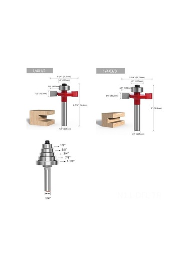 Dofolink Ahşap İşleme T-tipi Toplu Uç Takımı 8 Adet - Kenar Düzenleme Ve Oluk Kesme İçin Uyumlu, 1/4" Uçlu Dayanıklı Malzeme
