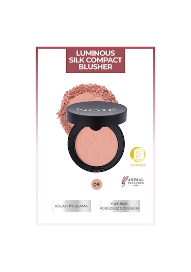 Note Cosmetique Luminous Silk Compact Blusher Toz Allık - 09 Dusty Pink