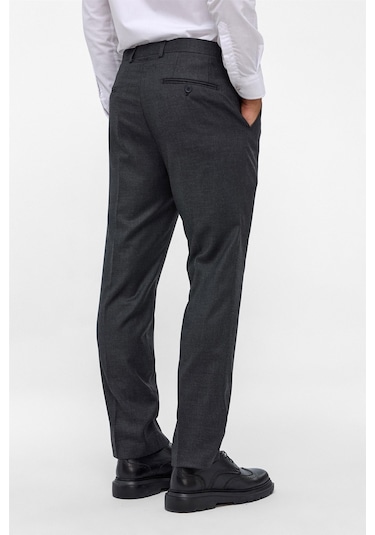 Süvari Siyah Regular Armürlü Pantolon-38627 Siyah
