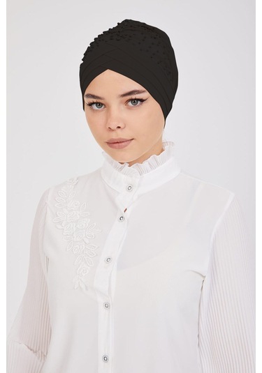 İncili Üç Çapraz Geçmeli Bone Sdıucb1001 Siyah