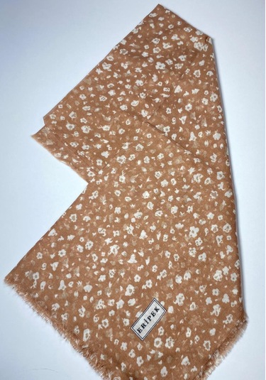 Saçaklı Pamuk Tülbent - 05505 - 95 X 95 / Koyu Kahverengi - 14 Koyu Kahverengi - 14