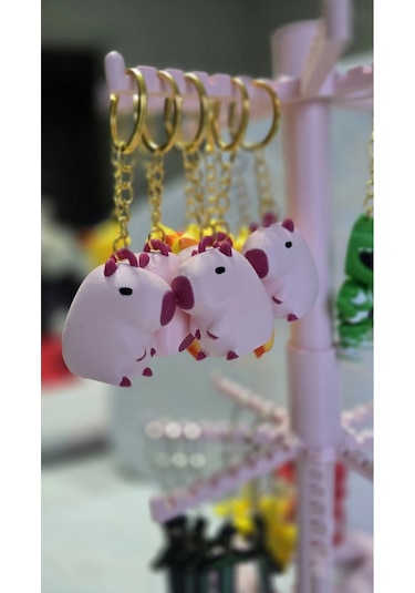Pembe Capybara Anahtarlık Kaliteli Aksesuar Çanta Charm