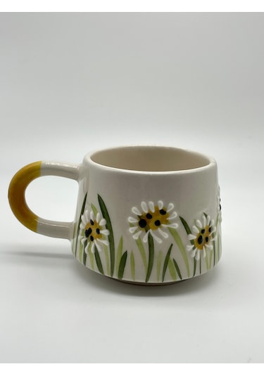 Seramik Kupa Bardak Papatya Tasarım