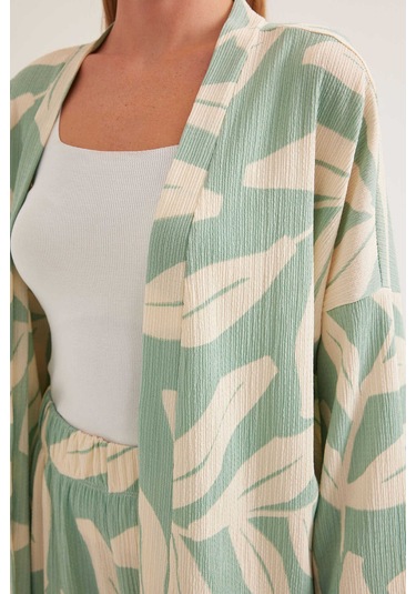 Gabria Desenli Kimono Takım Mint