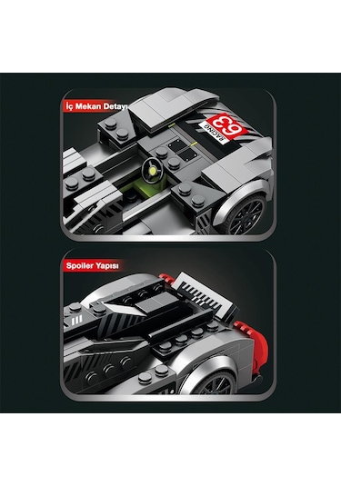 Reobrix Technic 793 Peugeot 9x8 Spor Araba Yaratıcı Yapı Blok Seti Building Blocks - 280 Parça