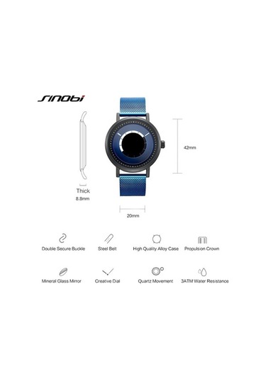 Yingfu Mavi Sınobı Moda Tasarımı Erkek Kuvars Kol Saatleri Adamın Örgü Kayışı Lüks Spor Hediyelik Saat Reloj Hombre Mavi