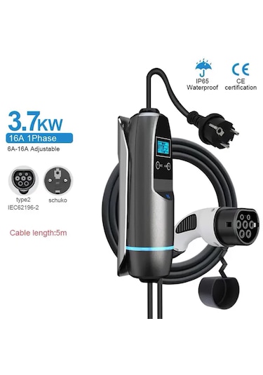 Khons 3.7 Kw 16 Amper Elektrikli Araç Şarj Cihazı + Çanta