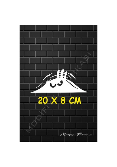 Bagajdan Bakan Adam Oto Sticker - Beyaz - 20 X 8 Cm