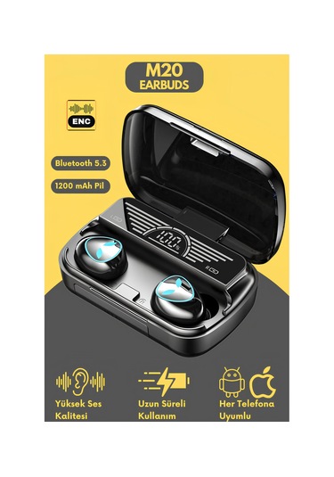 Bukrem Store BUK-M20 Bluetooth 5.3 Kablosuz Kulak İçi Kulaklık