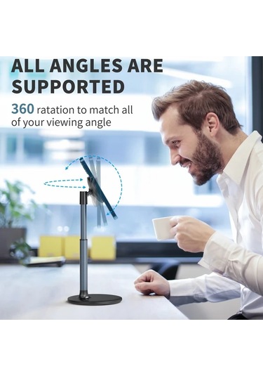 Motion003 Manyetik Akıllı Telefon Standı Siyah 18 29cm 25 4cm 360 Derece Döner Alüminyum Siyah