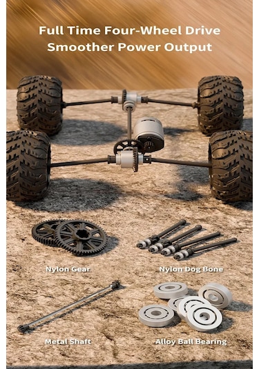 50 Km Hız Yapan Metal İç Aksam Rc Araba 2.4ghz Şarjlı Uzaktan Kumandalı Araba Karışık