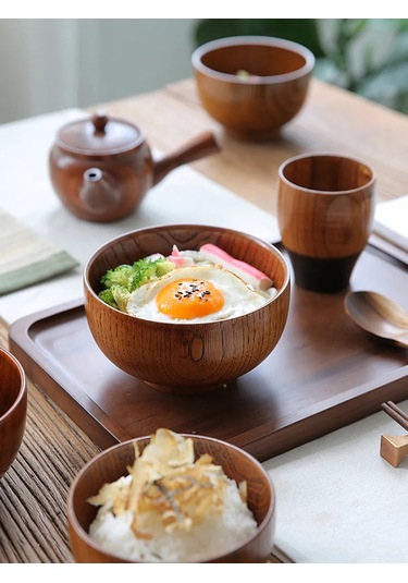 Lunext Salata Ve Çorba İçin Derin Ahşap Kase 385588132