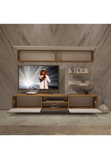 Decoraktiv Eko 5 Mdf Dvd Silver Tv Ünitesi Tv Sehpası Pera - Beyaz