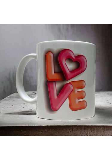 Yazılı Baskılı Sevgililer Günü Temalı 1.sınıf Kupa