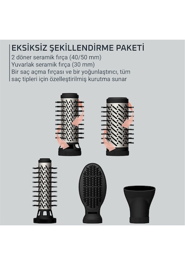 Rowenta Brush Activ 1000 W Saç Kurutma Fırçası Siyah