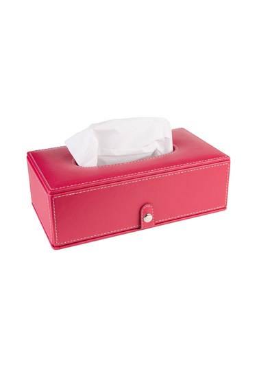 2k Suni Deri Peçetelik Mendil Kutusu 13 24 6 Cm. Fuşya Pembe